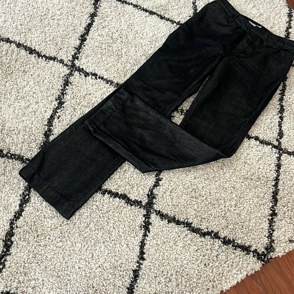 Chico platinum jeans, zip front black denim size one regular